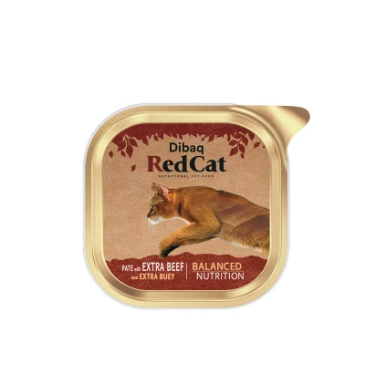 lata de RED CAT PATÉ DE BUEY PARA GATOS